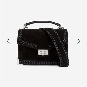 The Kooples Small Emily Bag in Black Suede Leather